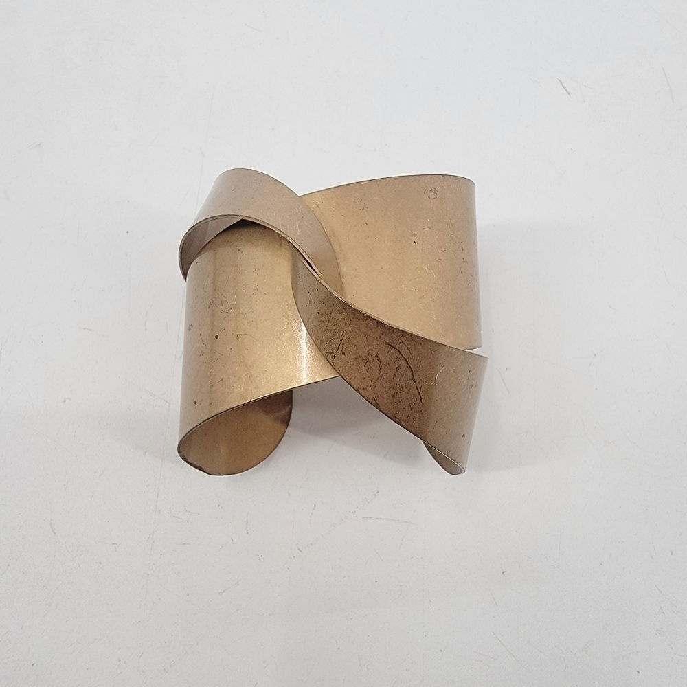 Retro Vintage 80s Gold Metal Arm Cuff Boho Minimalist Festival Goddess Bracelet